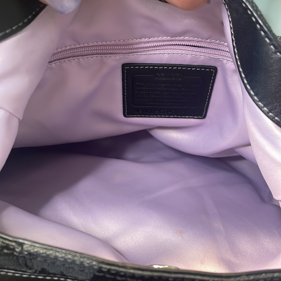 COACH 13894 black canvas/leather hobo shoulder bag. - Picture 9 of 15